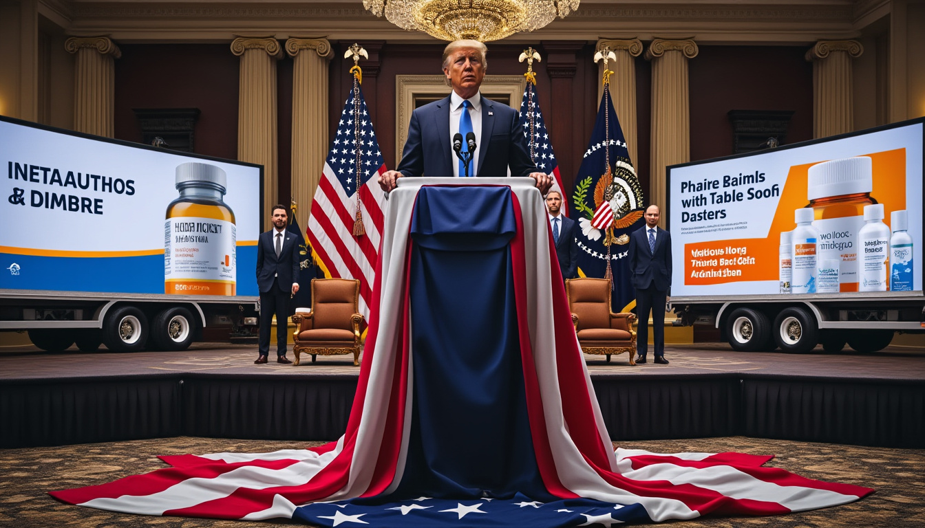 donald trump annonce de nouveaux tarifs douaniers sur les produits pharmaceutiques, les camions et le mobilier, suscitant des inquiétudes sur les échanges commerciaux et les prix à la consommation.