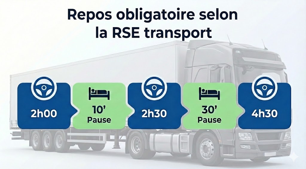 RSE transport - répos tous les quatre heures