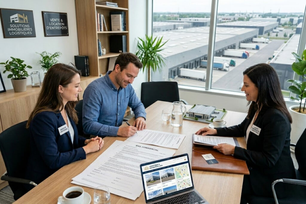 Signature d'un contrat de bail commercial sur la location d'un entrepôt