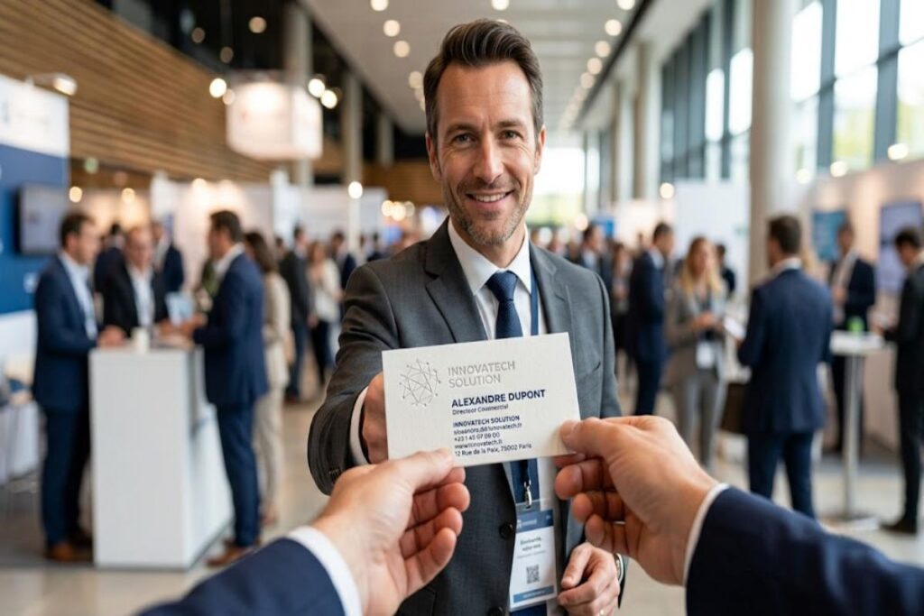 La carte de visite gaufrée favorise la création de relation