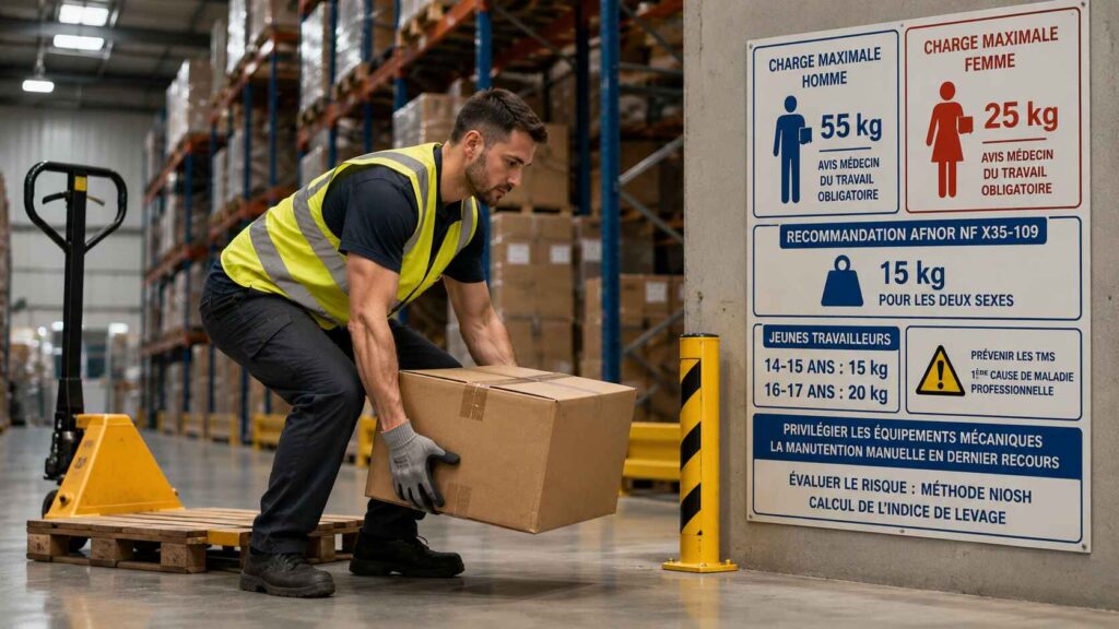 cadre légal et limites de charge pour la définition manutentionnaire