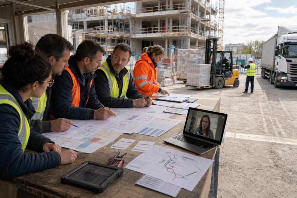 Coordination logistique sur chantier