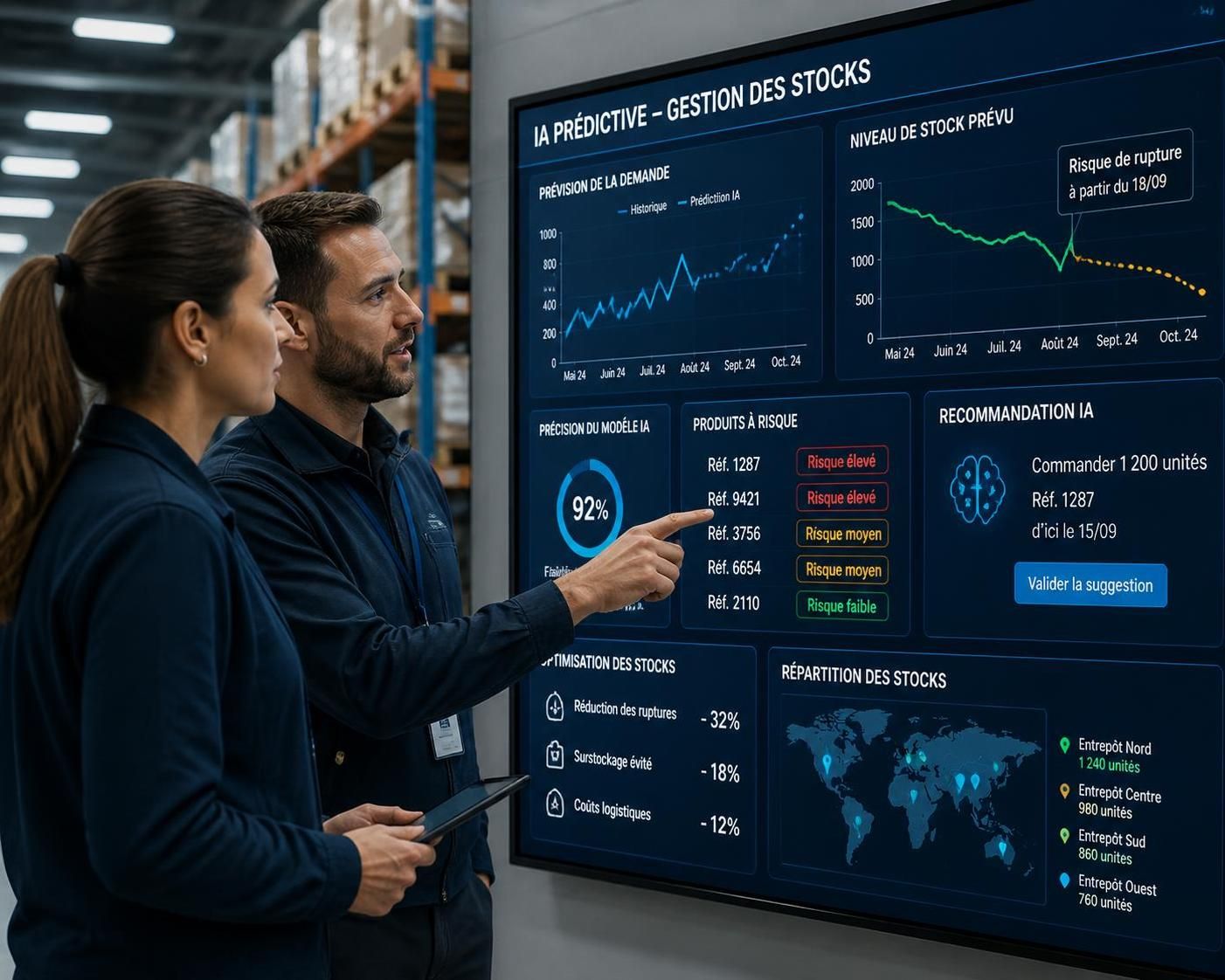 découvrez comment l'ia générative et prédictive transforme la gestion des stocks à travers des cas d'usage réels et analysez le retour sur investissement pour optimiser vos opérations.