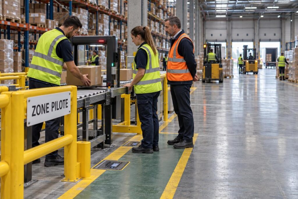 Zone pilote dans l’entrepôt logistique