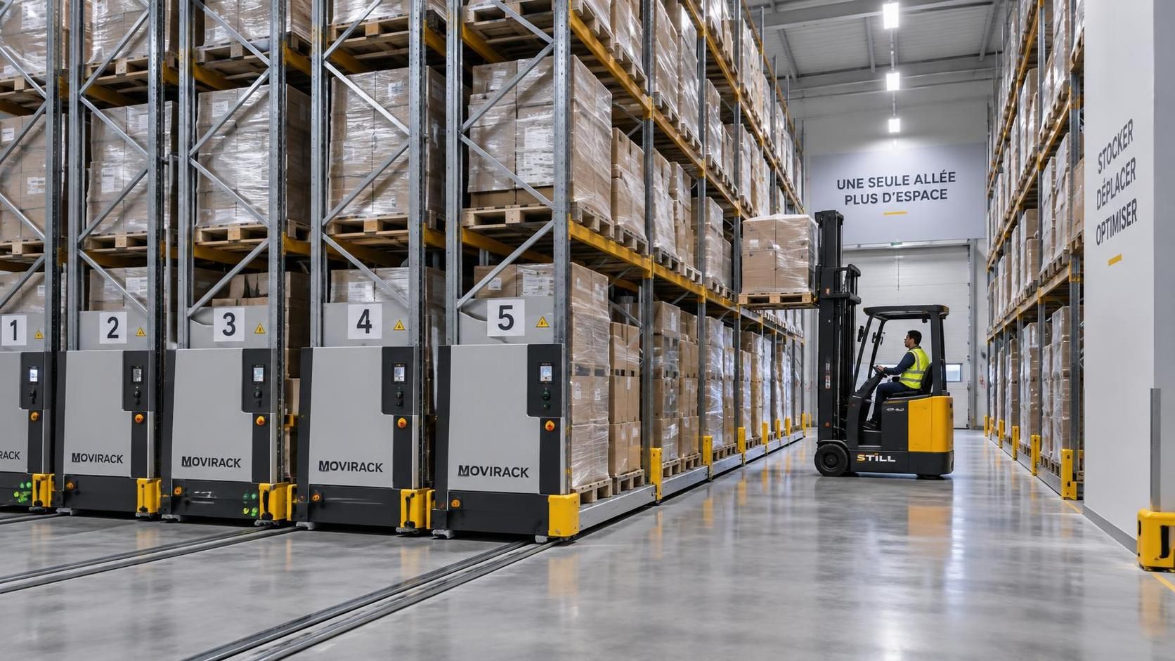 découvrez comment le rayonnage mobile en entrepôt optimise l’espace de stockage, augmente la capacité et facilite l’accès aux marchandises.